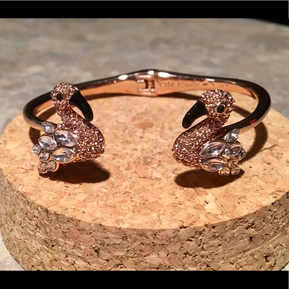 kate spade Jewelry - Kate Spade ♠️ Pink Pave Crystal Flamingo Bracelet